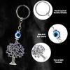 Turkish evil eye tree of life keychain blue nazar protective charm for keys and bags